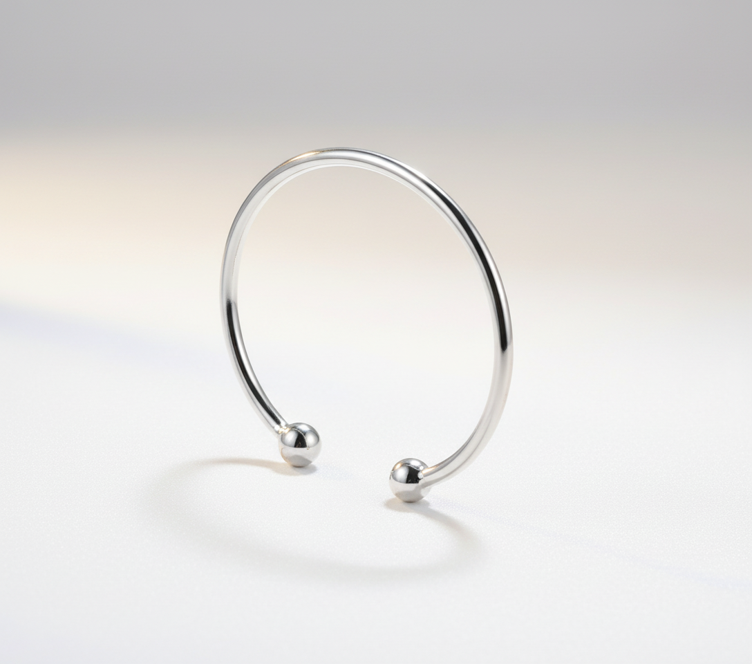 Open Bangle 925 Sterling Silver Bracelet