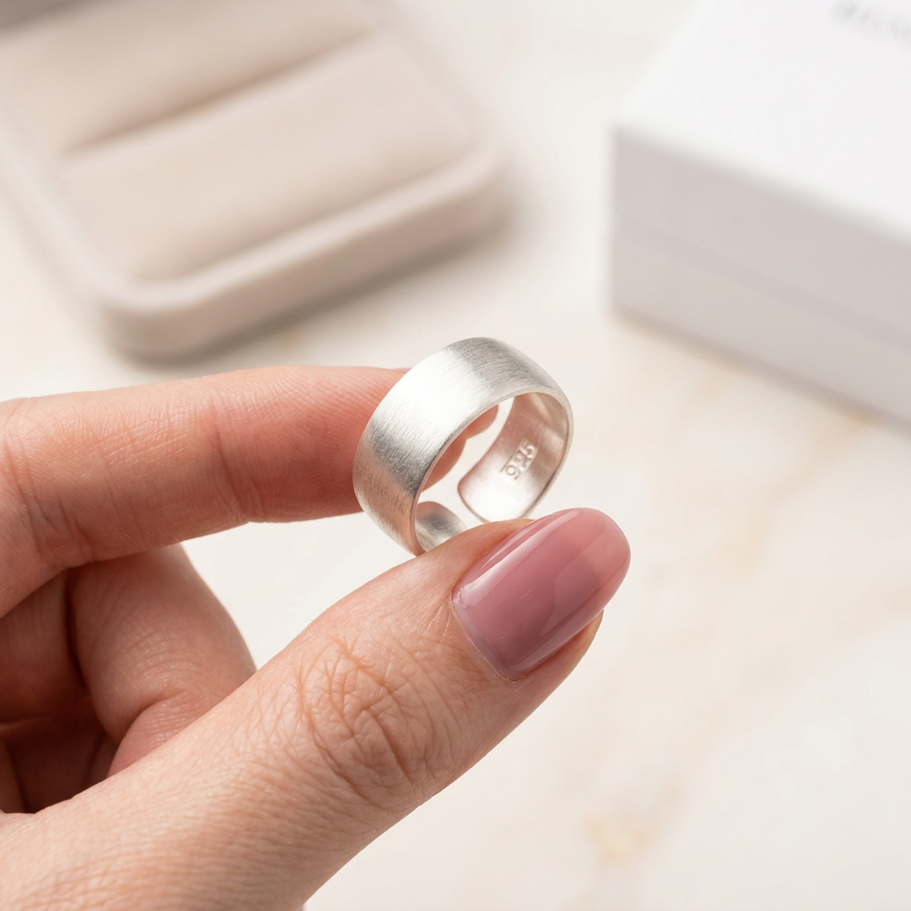 Bred manschettring i 925 sterlingsilver