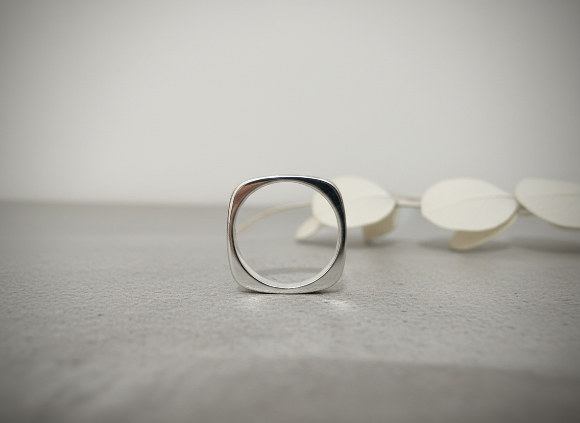 Fyrkantig ring i sterlingsilver 925