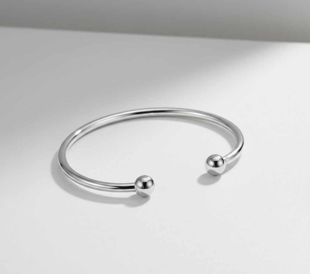 Open Bangle 925 Sterling Silver Bracelet