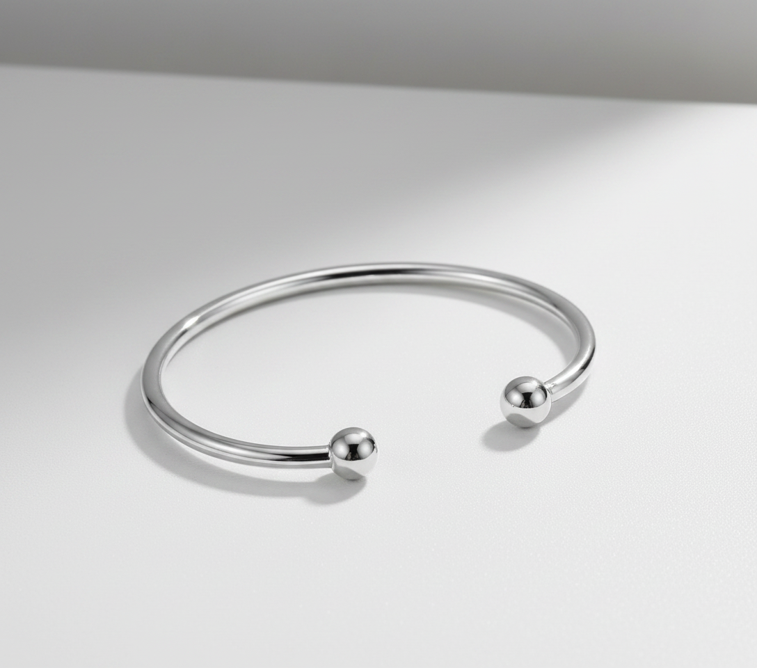 Open Bangle 925 Sterling Silver Bracelet