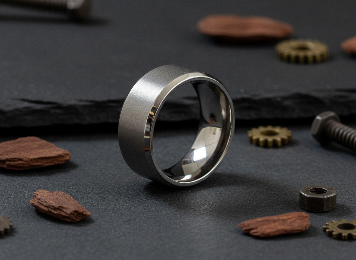 Brushed Titanium ring