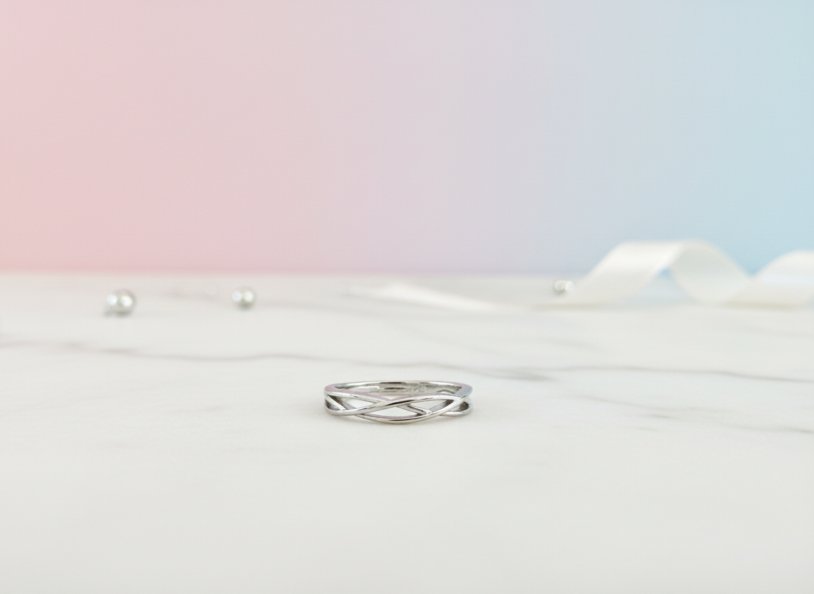 Flätad 925 Sterling Silver Ring