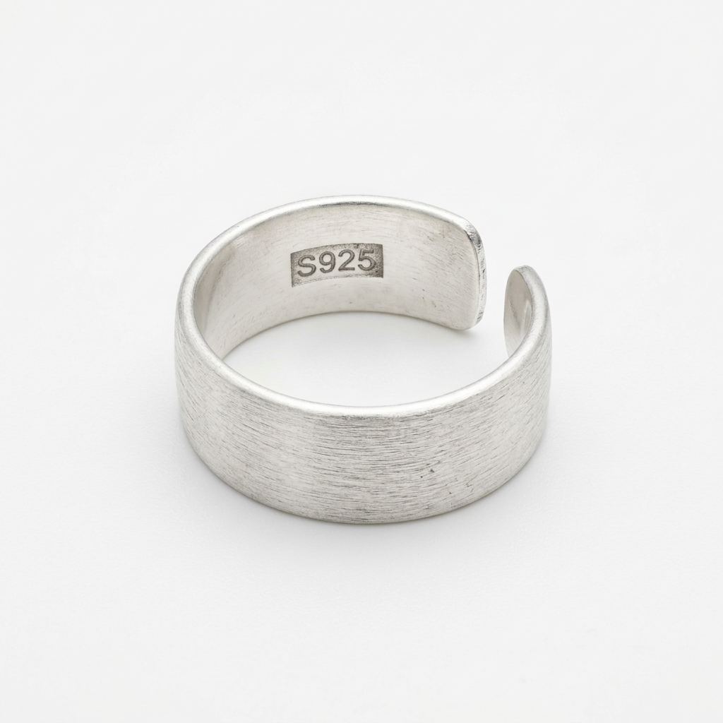 Bred manschettring i 925 sterlingsilver