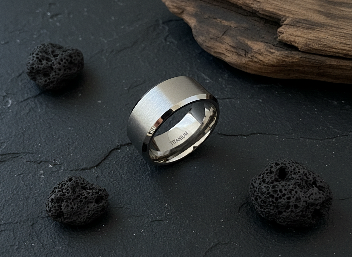 Brushed Titanium ring