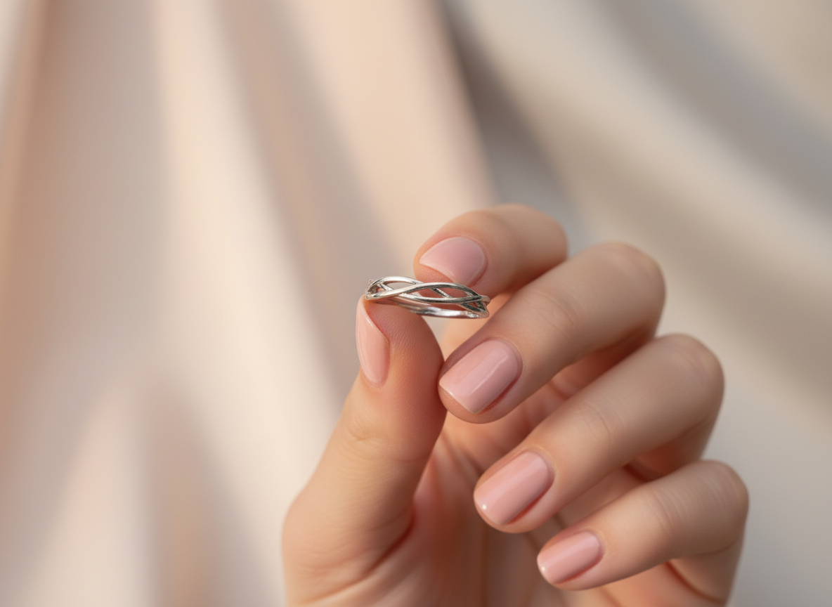 Flätad 925 Sterling Silver Ring
